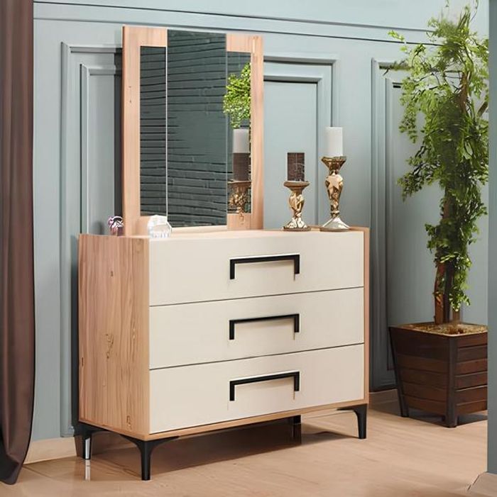 Schminktisch Spiegel Kommode Kosmetikkommode Frisierkommode Tisch Make-up-Tisch