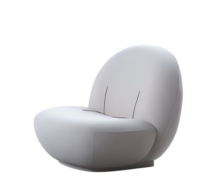 Weißer stilvoller Sessel weicher Stoffsessel Designersessel Wohnzimmermöbel