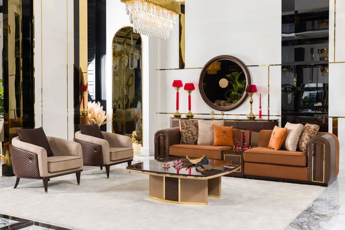 Elegante Wohnzimmer Garnitur Edle Textilsessel Designer Couch Tisch