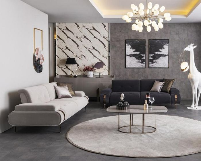 2x Sofas 3 Sitzer Couch Couchtisch Sofagarnitur Sofa Set Wohnzimmer