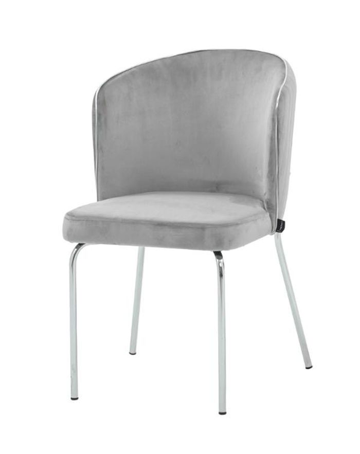 Luxus Esszimmerstuhl Stuhl Sessel Sitzer 1 Sitz Clubsessel Stoff Esszimmer Grau