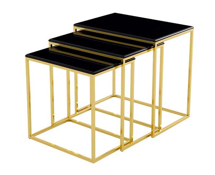 Modern Schwarz Couchtisch 3x Couchtische Wohnzimmer Hochwertig Möbel Designer