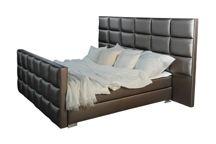 Bett Doppelbett Schlafzimmer 180сm Matratze Schwarz moderner Stil Hochwertig
