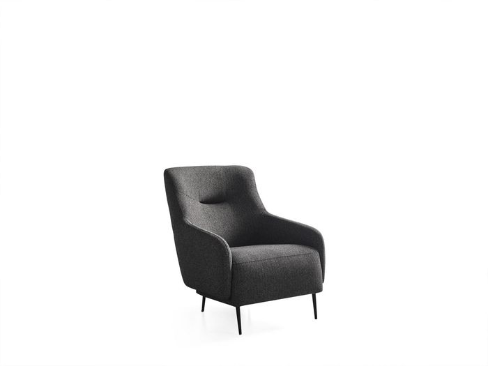 Sessel Ohrensessel Modern Stoff Wohnzimmer Polyester Grau Design Sitz