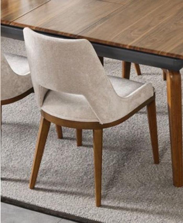Esszimmerstuhl Stuhl Küchenstuhl Lehnstuhl Holz Stoff Modern Beige Neu