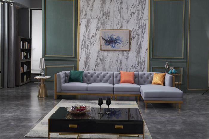 Wohnlandschaft Ecksofa L-Form Couch Sitz Polster Set Garnitur Sofa Luxus Möbel
