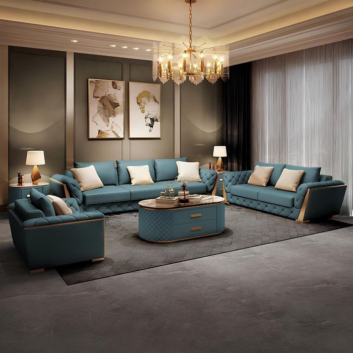 Modernes Sofa 3 Sitzer Wohnlandschaft Designer Couchen Sitzpolster Neu Ledersofa