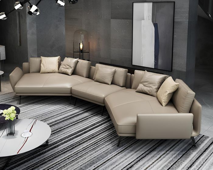 Modernes Sofa Ecksofa U-Form Polstermöbel Wohnzimmer Ledersofa Ecksofa Polster