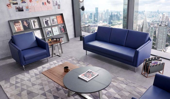 Kunstleder Chesterfield-Sofa in Schwarz modern elegant