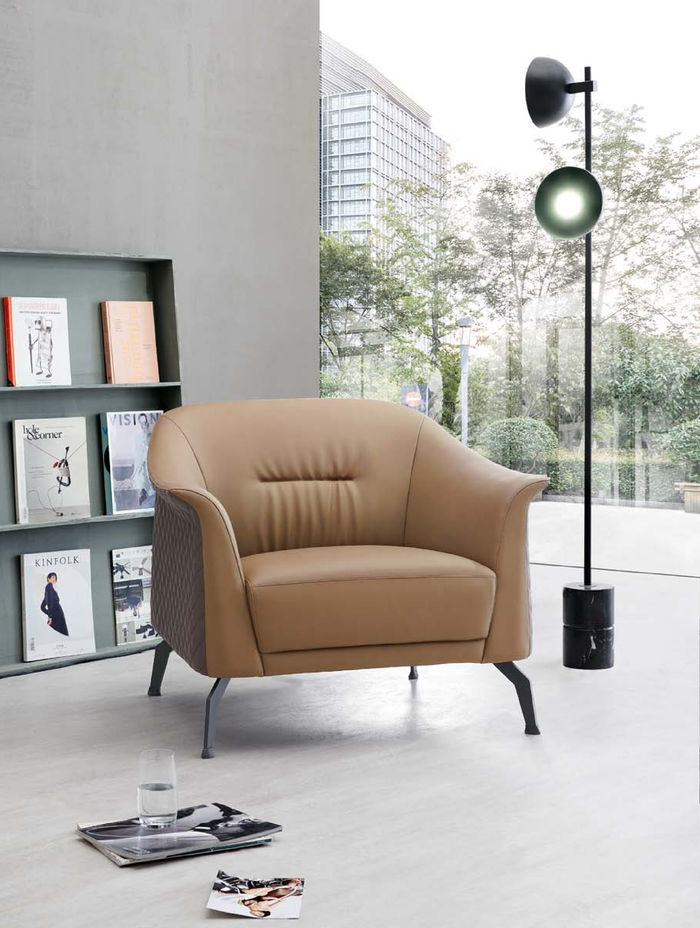 Leder-Sessel in Schwarz modern eleganter Stil