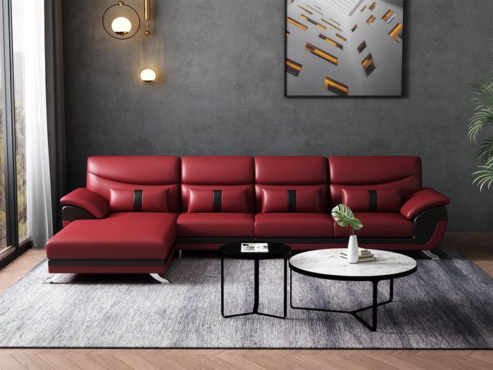 Design Wohnzimmer Lederpolster Ecksofa Eckcouch Couch Sofa L Form Wohnlandschaft
