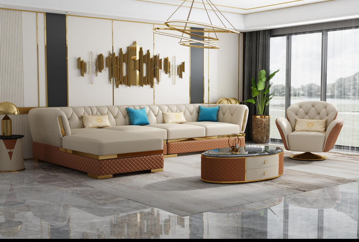 Sofa Garnitur Eckgarnitur Ledersofa Ecksofa Polster Polster Couch Wohnlandschaft