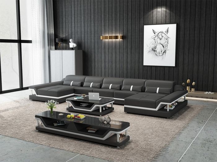 Ecksofa Sofa Couch Sofa Wohnlandschaft ledersofa leder möbel wohnzimmer garnitur