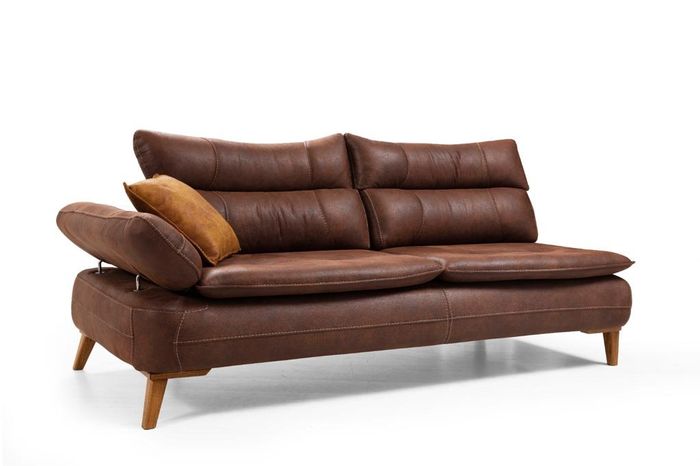 Ecksofa Luxus Sofa Leder Wohnzimmer Büromöbel Material Holzmöbel