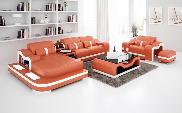 Modernes Sofa Ecksofa L Form Sessel Couchtisch Hocker Ecksofa Polster Hocker Neu