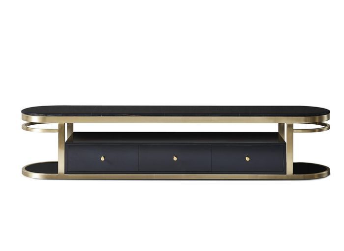 Holz Sideboard in Natur mit Edelstahl, modernes Design