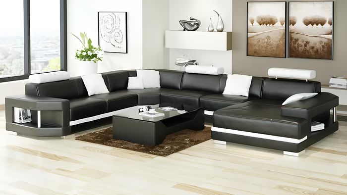 Design Moderne Wohnzimmer Ecksofa Möbel Eckcouch Lederpolster Couch Sofa U Form