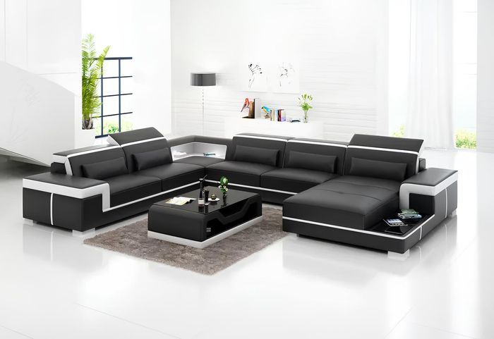 Ecksofa Design Moderne Wohnzimmer Möbel Eckcouch Lederpolster Couch Sofa U Form