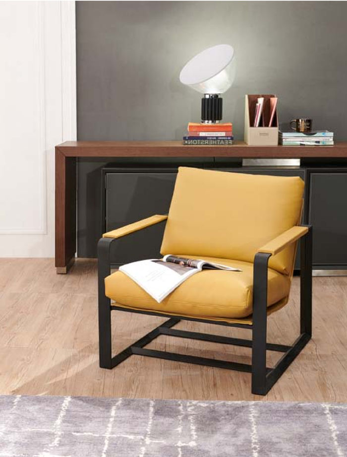 Kunstleder-Sessel in Schwarz modern eleganter Stil