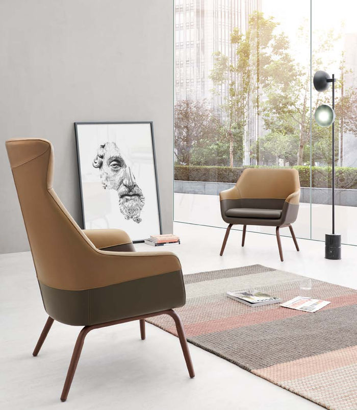 Kunstleder Sessel in Schwarz modern eleganter Design