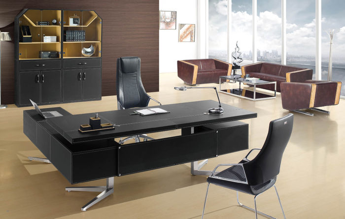 Leder Chesterfield-Sofa modern in Schwarz