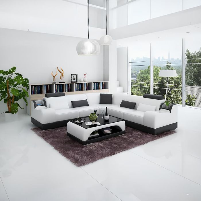 Ecksofa Moderne Eckcouch Design Wohnzimmer Möbel Lederpolster Couch Sofa L Form