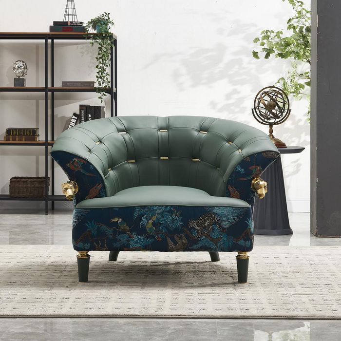 Textil Sofa Couch Polster Einsitzer Designer Stil Möbel Moderne Wohnzimmer Neu