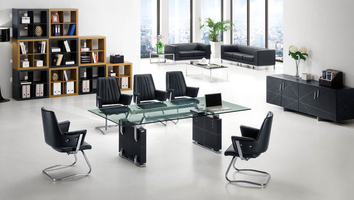 Moderner Chesterfield-Gartenstuhl aus Leder in Schwarz
