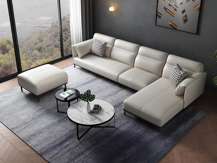 Ecke Ecksofa L-Form Wohnlandschaft Sofa Couch Polster Garnitur Stoff Sofas Leder
