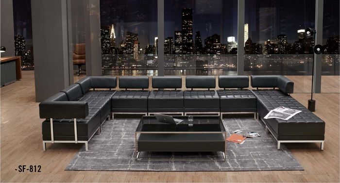 Garten Couchtisch aus MDF mit Edelstahl in modernem Design
