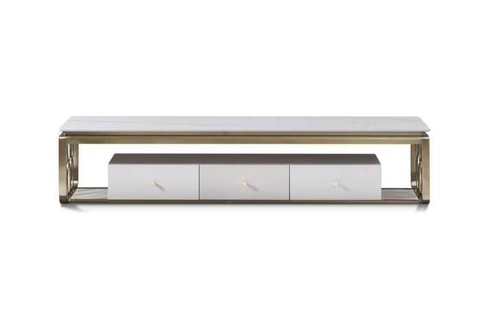 Holz Sideboard in Natur mit Edelstahl, modernes Design