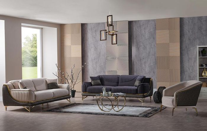 Hochwertig Sofagarnitur Beige 3 2 Sitzer Garnitur Moderne Sofa 1 Sitzer Möbel