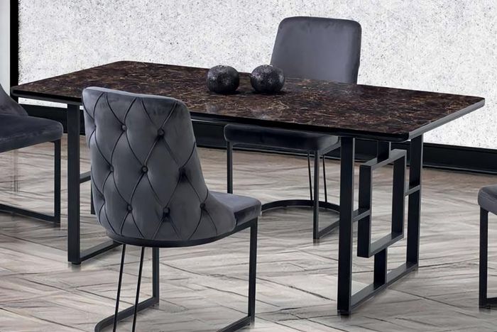 Luxus Esstisch Schwarz Esszimmer Tisch Metall Gold Tische Esstische Möbel Modern
