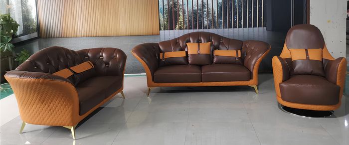 Sofagarnitur 3+2+1 Sitzer Wohnlandschaft Sofa Couch Polster Garnitur Ledersofa