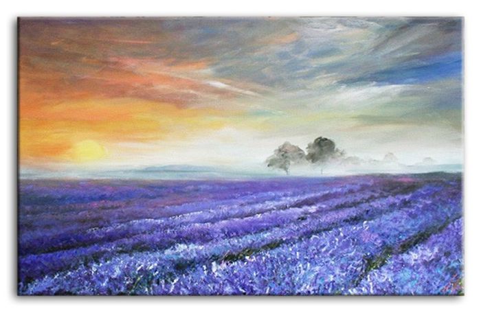 Lavendel Blumen Pflanzen Bild Bilder Gemälde Ölbilder Ölbild Mit Rahmen G94747