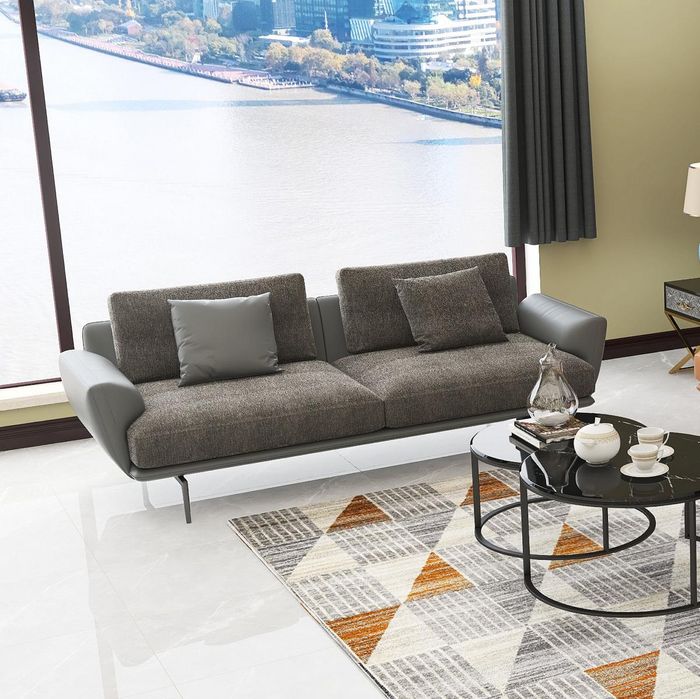 Zweisitzer Design Sofa 2 Sitzer Sitz Couch Polster Garnitur Stoff Sofas Couchen