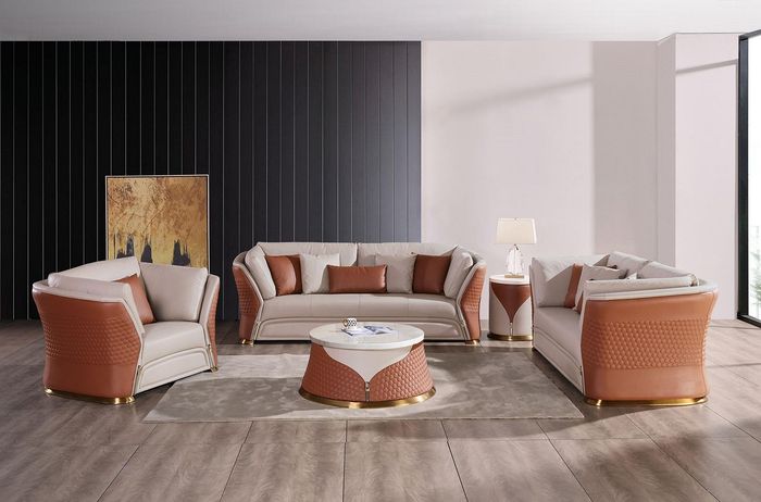 Wohnlandschaft Sofa Polster Sofagarnitur 3+2+1 Sitzer Couchtisch Beistelltisch