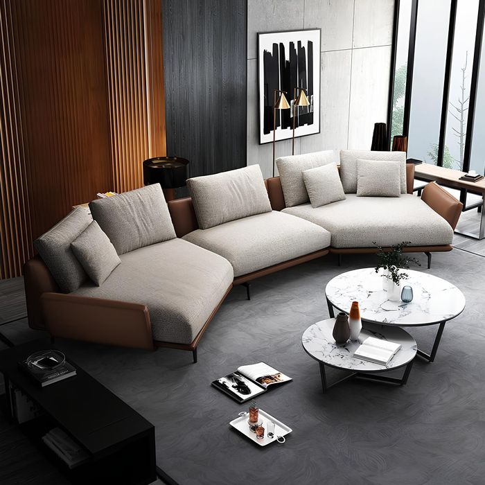 Ecksofa U-Form Stoff Couch Wohnlandschaft Garnitur Design Modern Sofa Trapez Neu