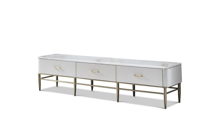 Holz Sideboard in Natur mit Edelstahl, modernes Design