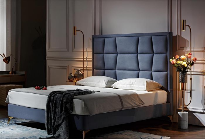 Design Bett Schlafzimmer Betten Textil Hotel Luxus Polster Sitz Stoff Möbel Neu