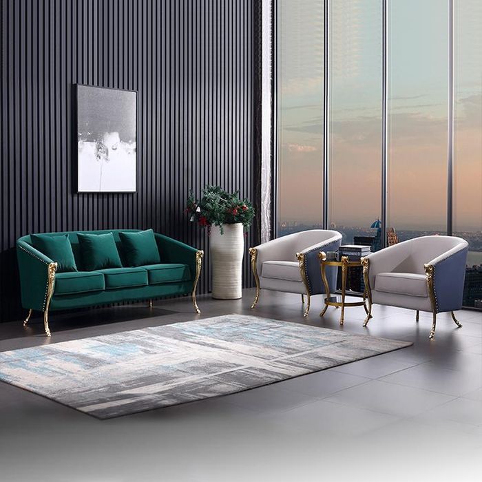 Luxus Sofagarnitur 3+1+1 Sitzer Grüne Sitzmöbel Wohnzimmer Möbel Modern