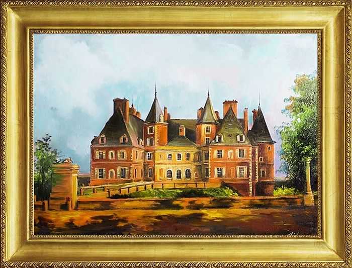 Ölbild Bilder Bild Gemälde Ölgemälde Schloss Stadt Handarbeit Mit Rahmen G05536