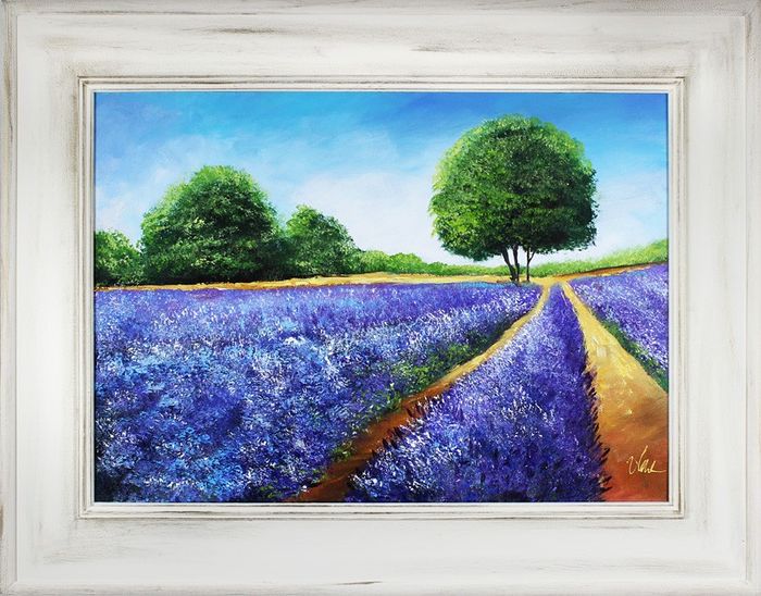 Lavendel Blumen Pflanzen Bild Bilder Gemälde Ölbilder Ölbild Mit Rahmen G16859