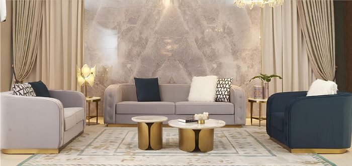 Sofagarnitur 3+2+1 Sitzer Set Design Sofas Polster Couchen Textil Relax Moderne