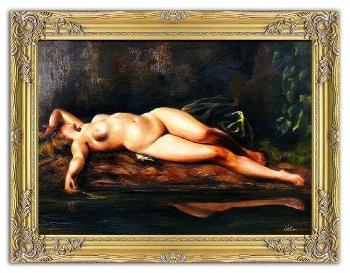 Gemälde Ölbild Ölbilder Rahmen Barock Bilder "Portrait eines Mädchens" G00309
