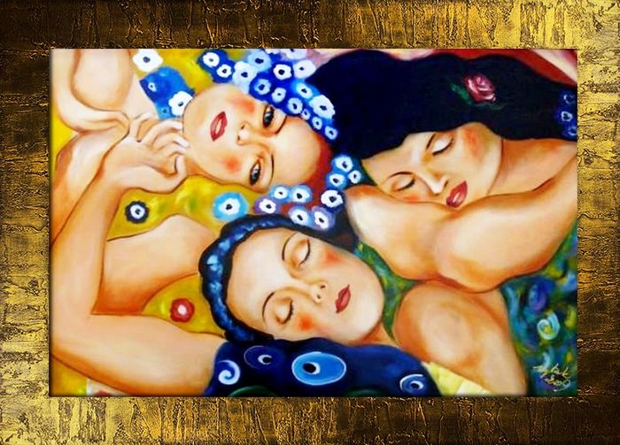 Gustav Klimt Gemälde Bild Bilder Malerei Kunst Abstrakt Ölbild 77X107 G00341