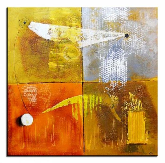 ABSTRAKT MODERN ÖLBILD GEMÄLDE BILD LEINWAND ECHTE HANDARBEIT 90 X 90CM 02747