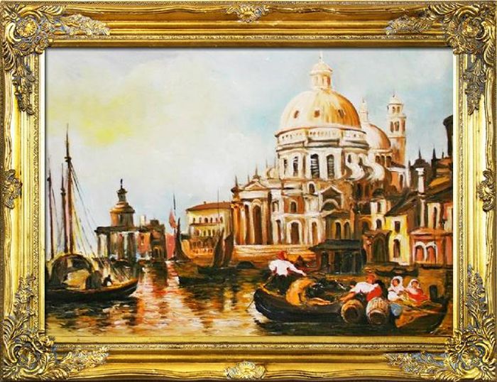 Ölbild Bild Gemälde Ölgemälde Venedig Handarbeit Rahmen Ölbilder Rahmen G06403