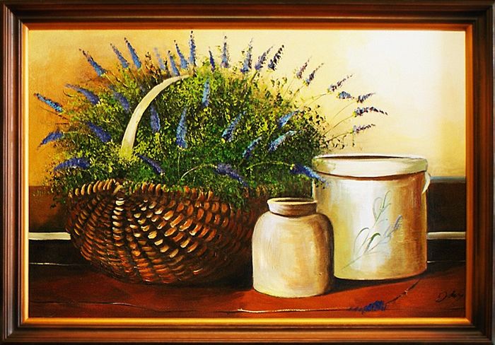 Gemälde Blumen Handarbeit Ölbild Bild Ölbilder Rahmen Bilder G15930