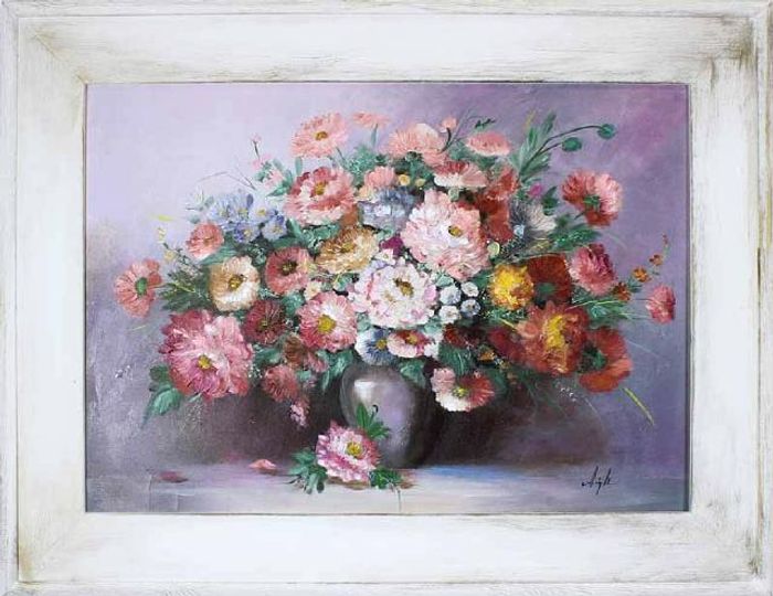 Rosen Blumen Ölgemälde Bild Gemälde Ölbilder Ölbild Bilderrahmen Rahmen - G16823